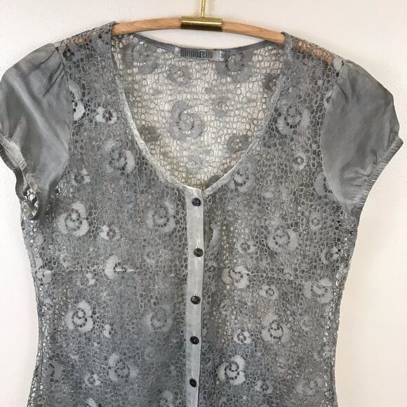 Monoreno Gray Lace Dress SZ Medium - Picture 2 of 8